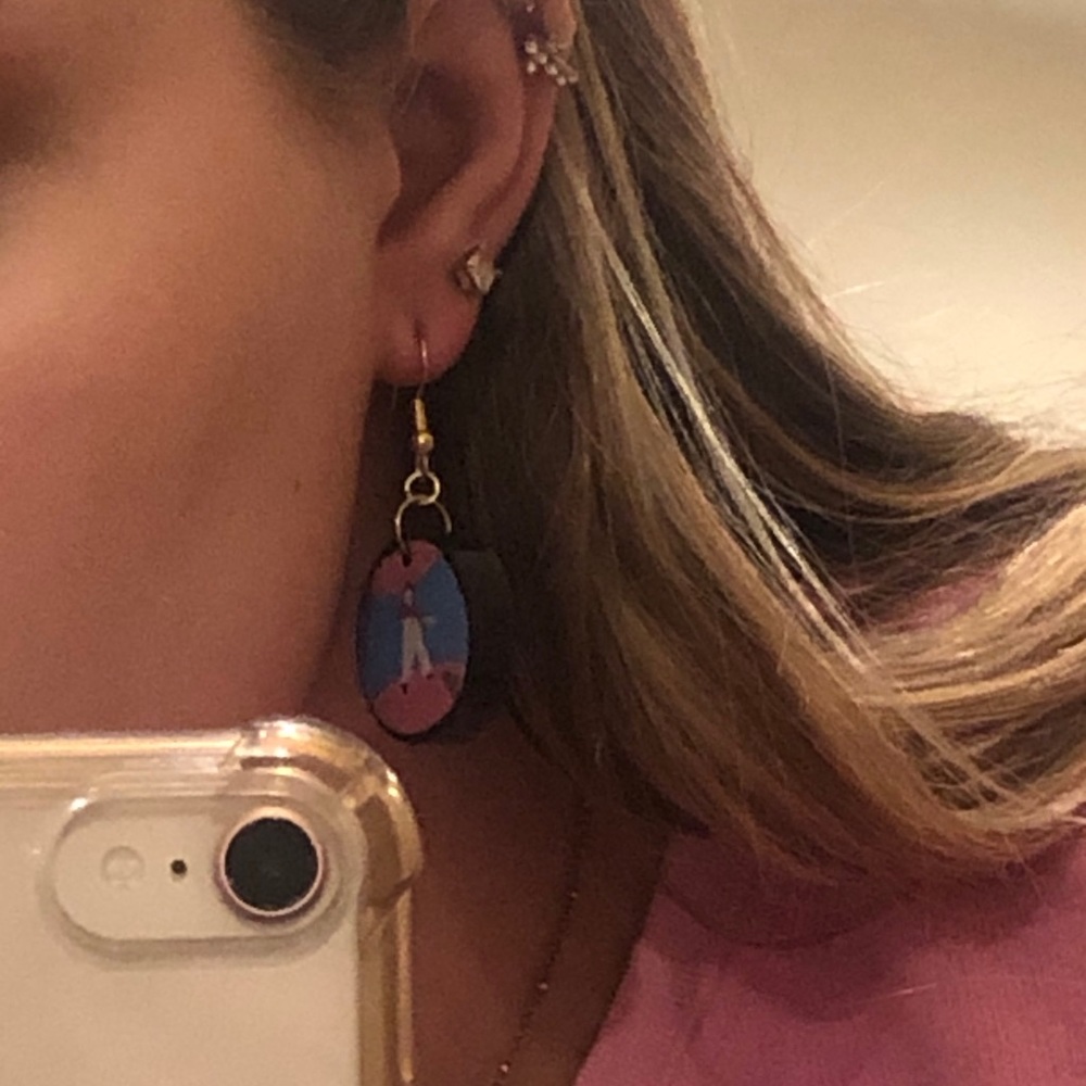 harry styles handmade album cover earrings